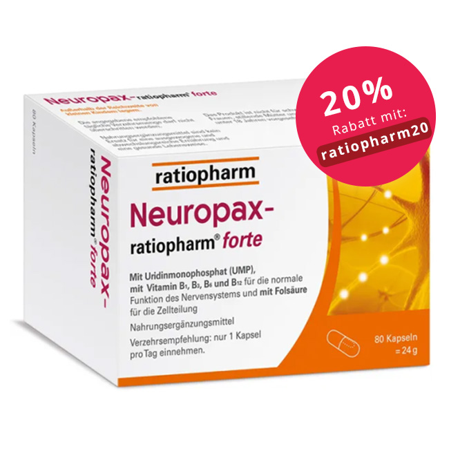 NEUROPAX-ratiopharm forte - Jetzt 20% Rabatt mit Code "ratiopharm20"