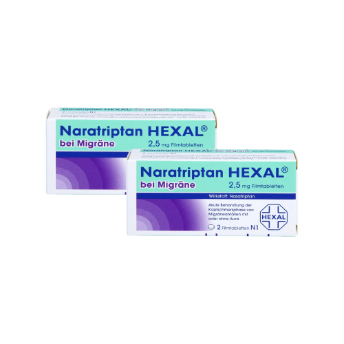 NARATRIPTAN HEXAL bei Migräne 2,5 mg Filmtabletten Set (2x2St)