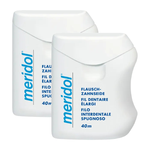 MERIDOL Flausch Zahnseide gewachst Doppelpackung (2x40m)