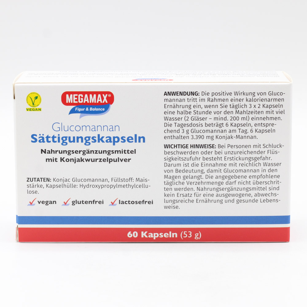 MEGAMAX Sättigungskapseln Glucomannan