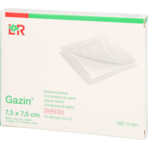 GAZIN Mullkomp.7,5x7,5 cm steril 8fach