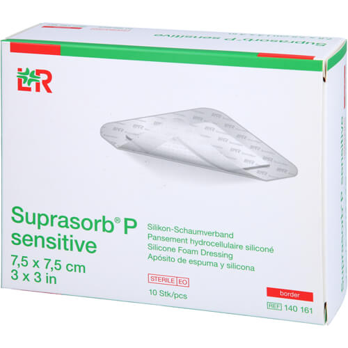 SUPRASORB P sensitive PU-Schaumv.border 7,5x7,5cm