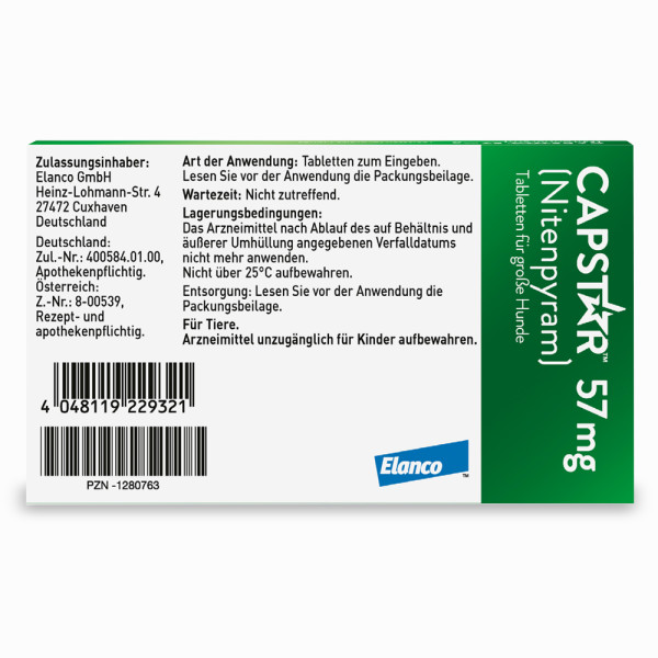 CAPSTAR 57 mg Tabletten f.große Hunde