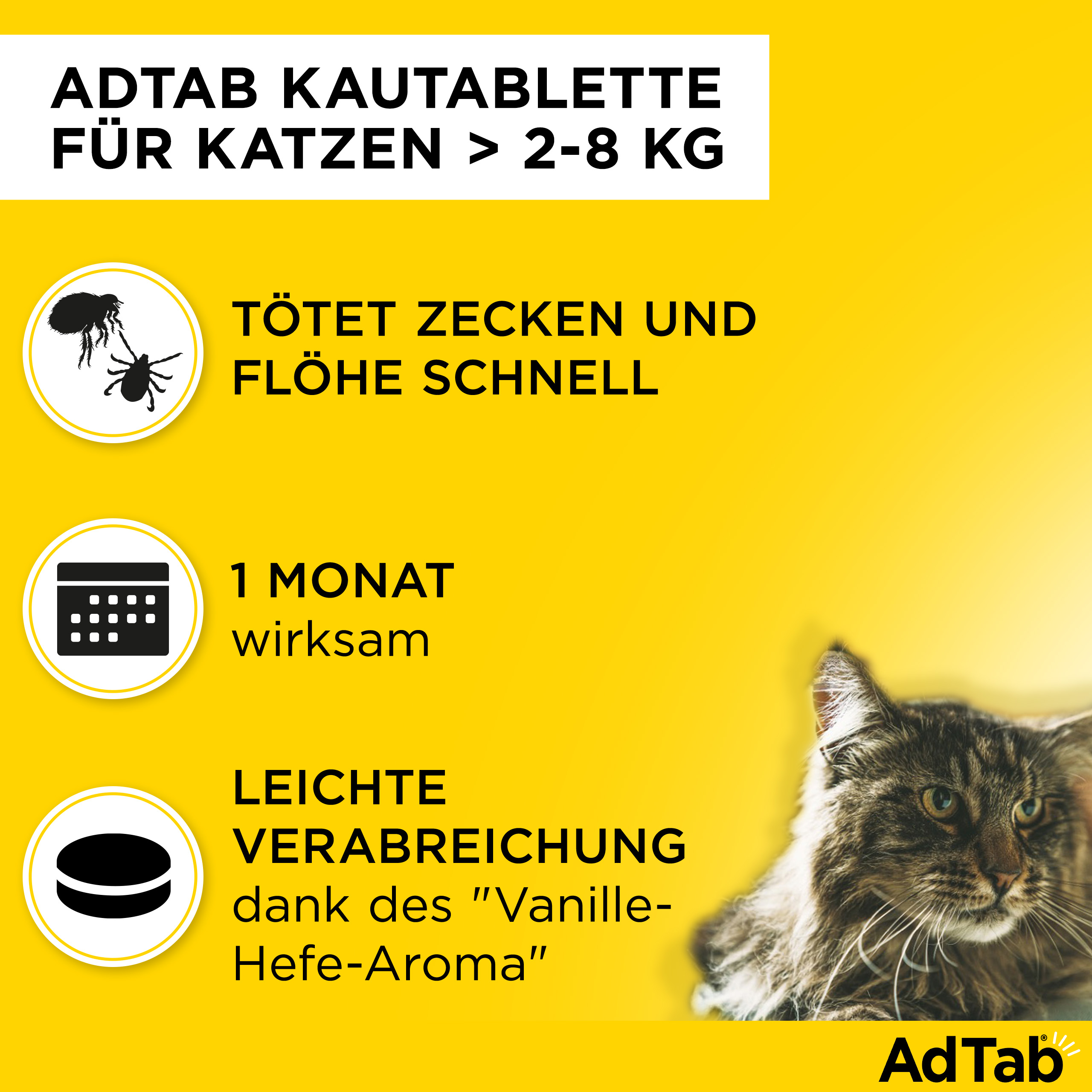 ADTAB 48 mg Kautabletten für Katzen >2-8 kg