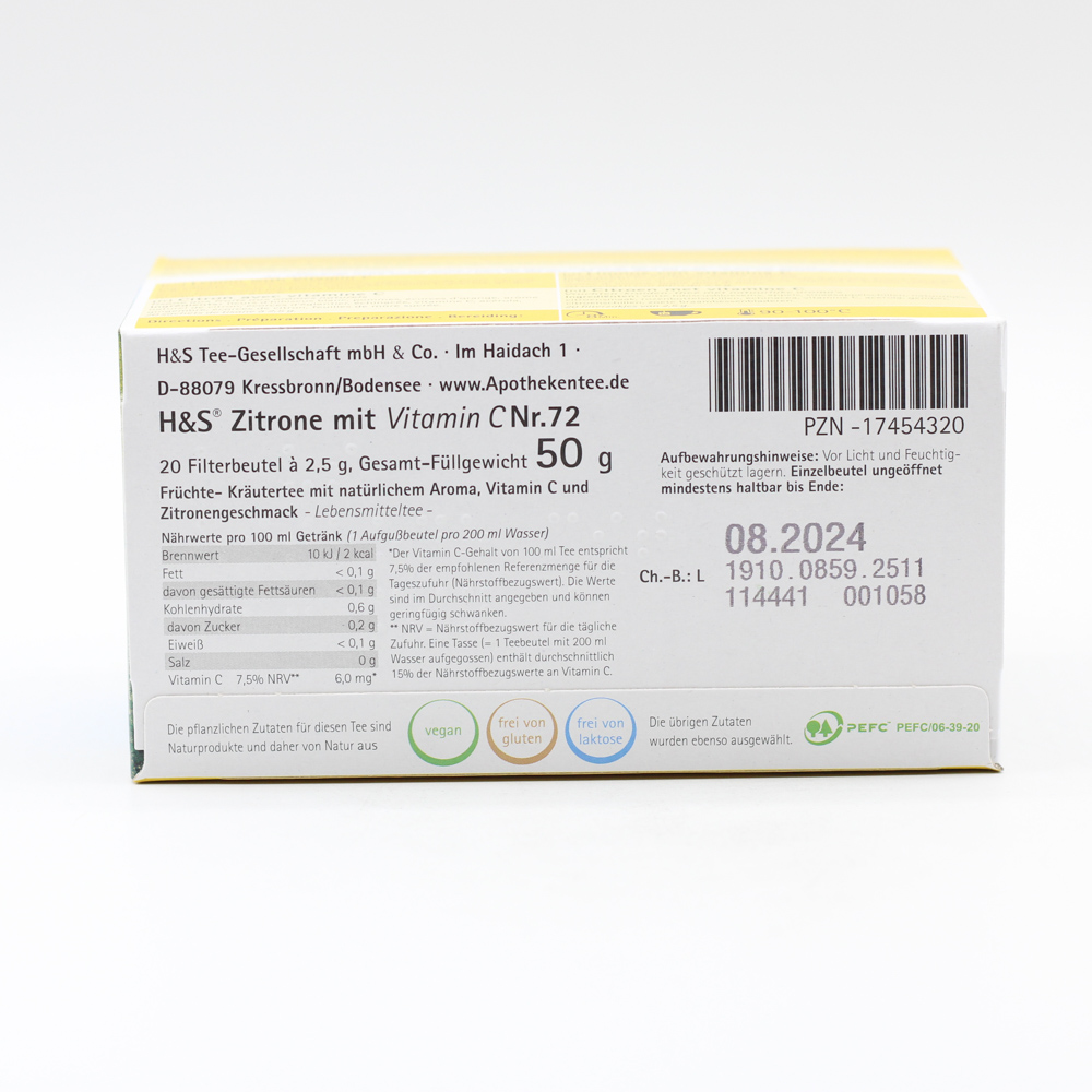 H&S Zitrone mit Vitamin C Filterbeutel