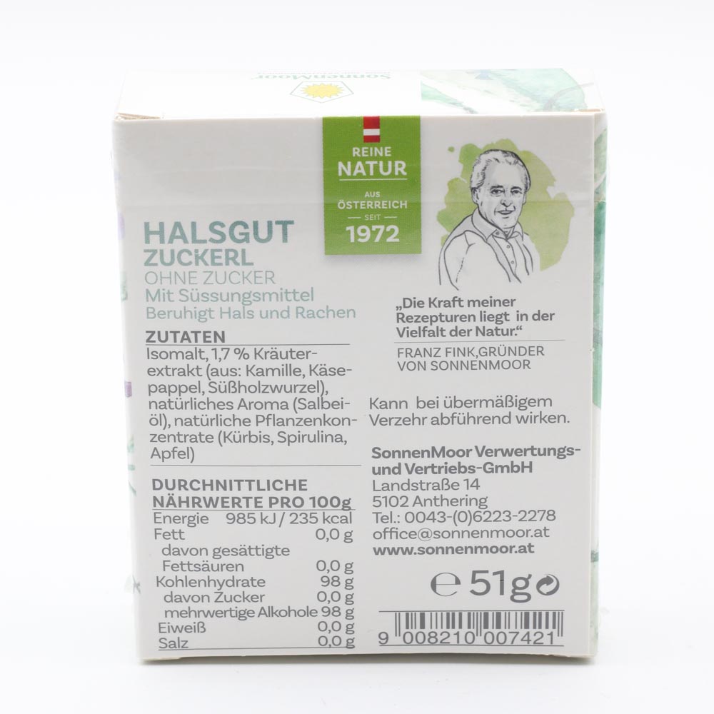 HALSGUT Zuckerl SonnenMoor Bonbons