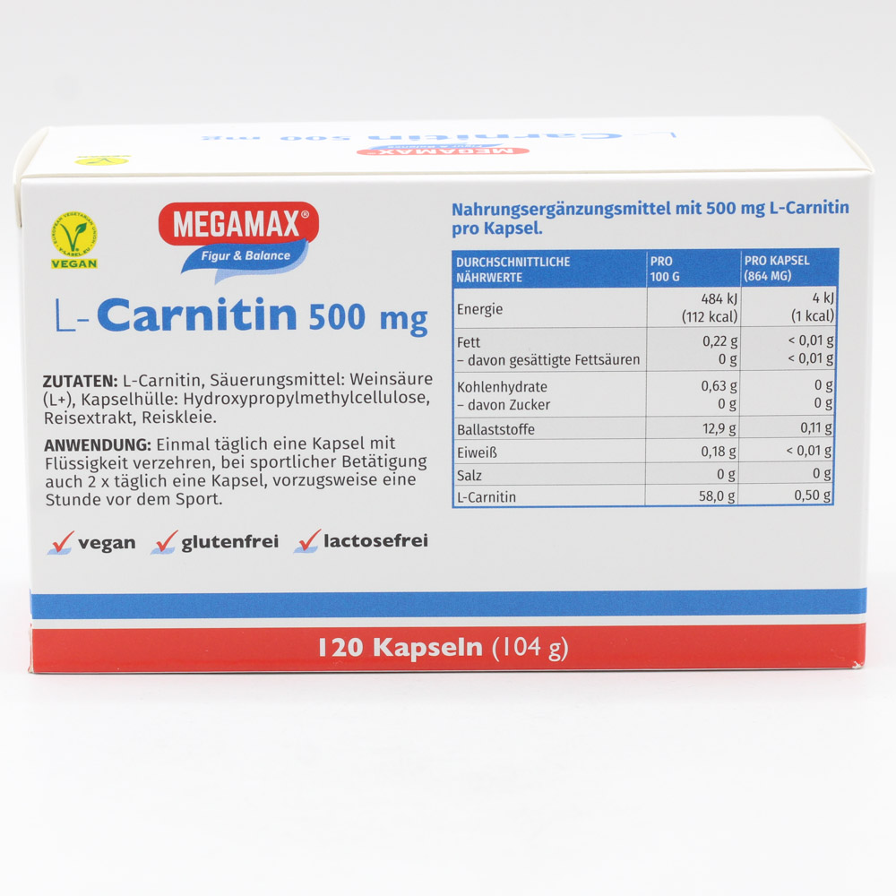 L-CARNITIN 500 mg Megamax Kapseln