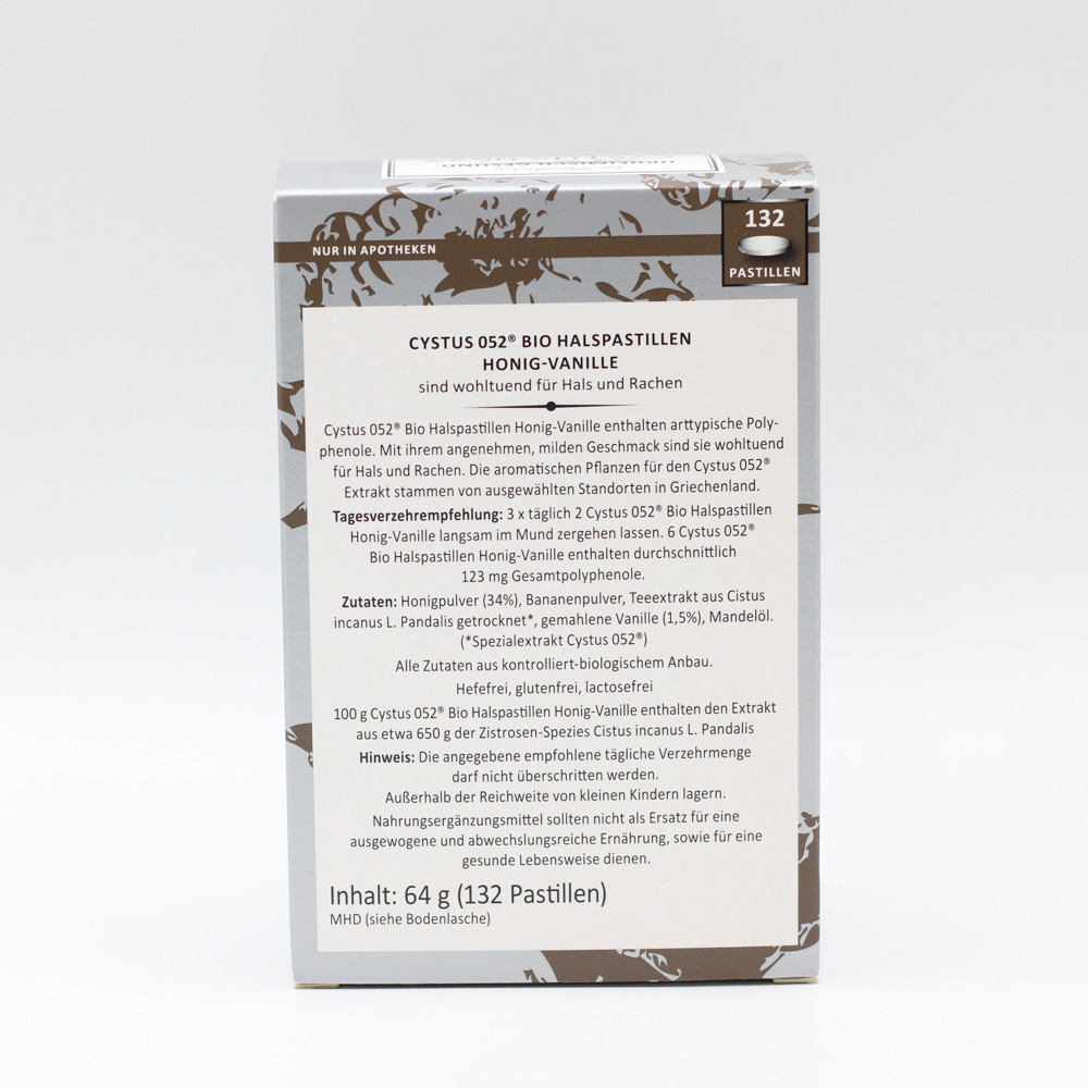 CYSTUS 052 Bio Halspastillen Honig Vanille