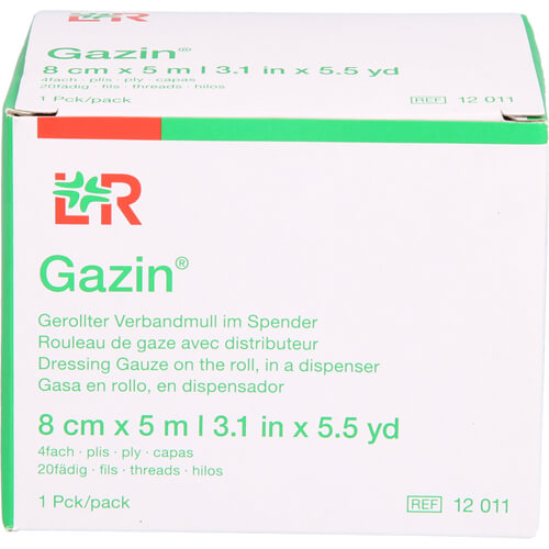 GAZIN Verbandmull 8 cmx5 m 4fach gerollt