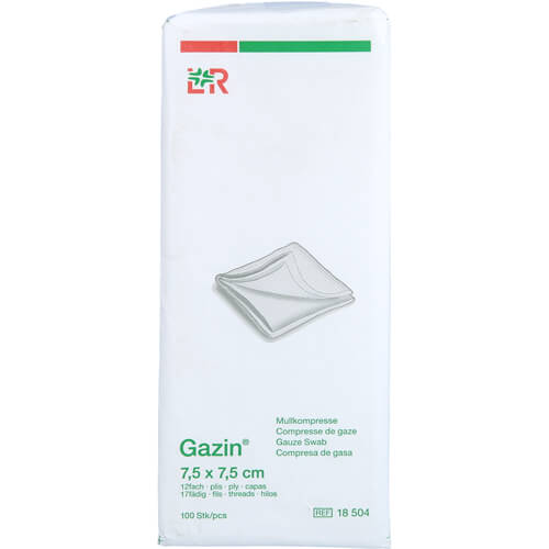 GAZIN Mullkomp.7,5x7,5 cm unsteril 12fach Op