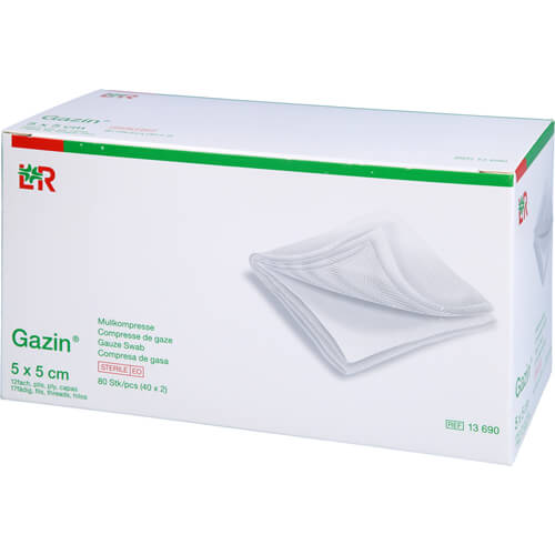 GAZIN Mullkomp.5x5 cm steril 12fach