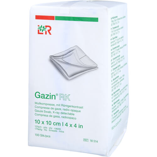 GAZIN Mullkomp.10x10 cm unsteril 12fach RK