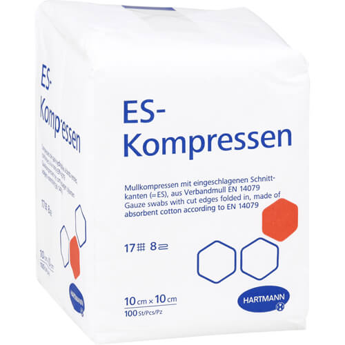 ES-KOMPRESSEN unsteril 10x10 cm 8fach
